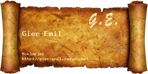 Gier Emil névjegykártya